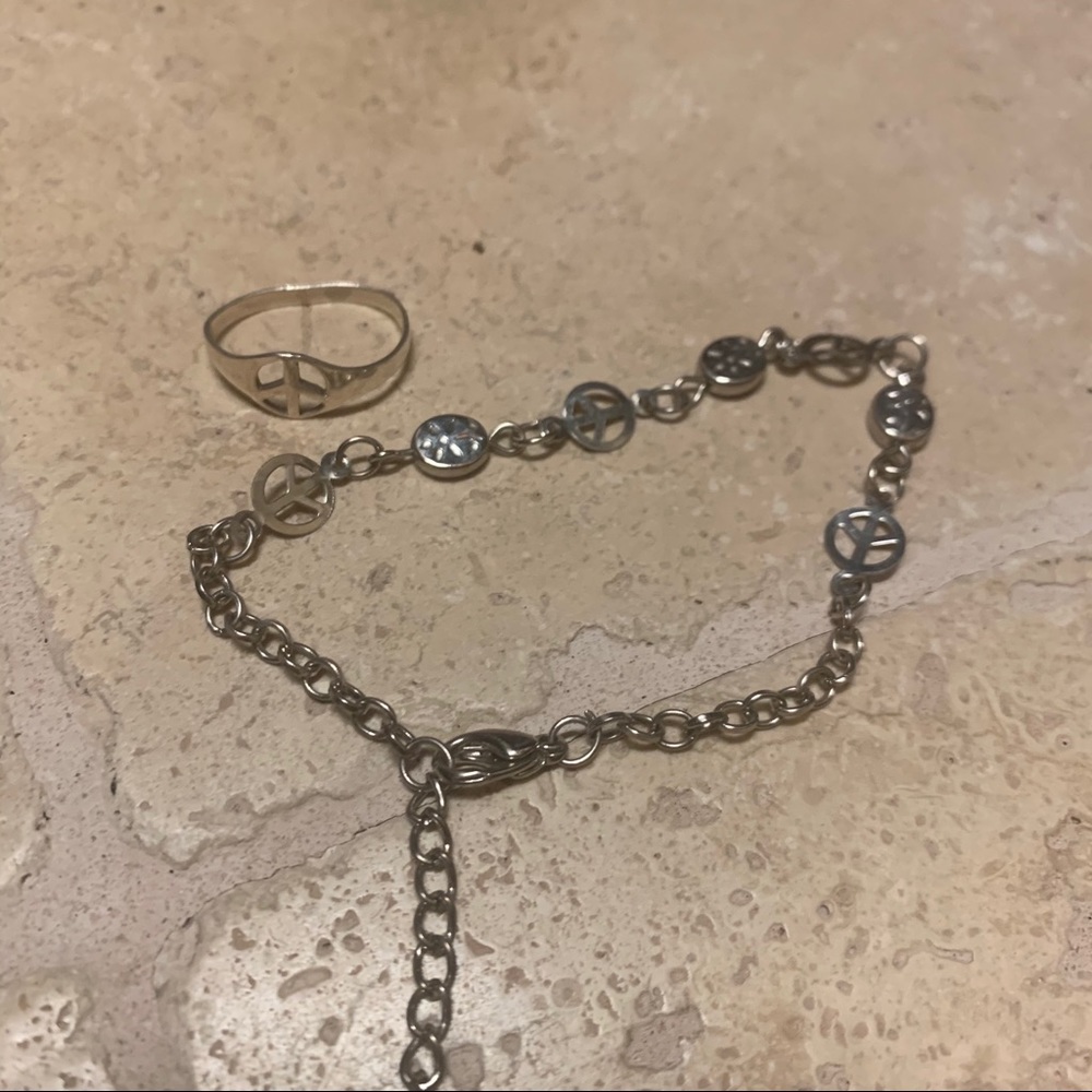Peace sign jewelry set